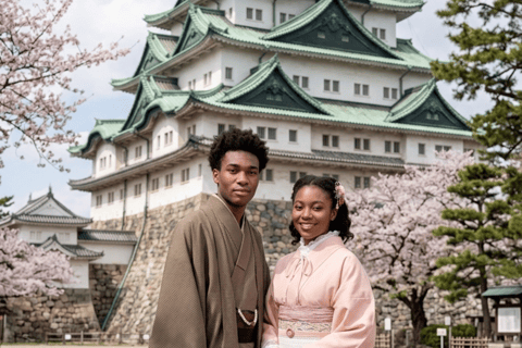 Nagoya: Kimono Experience with Styling and Hair Arrangement Men's Yukata - High Grade