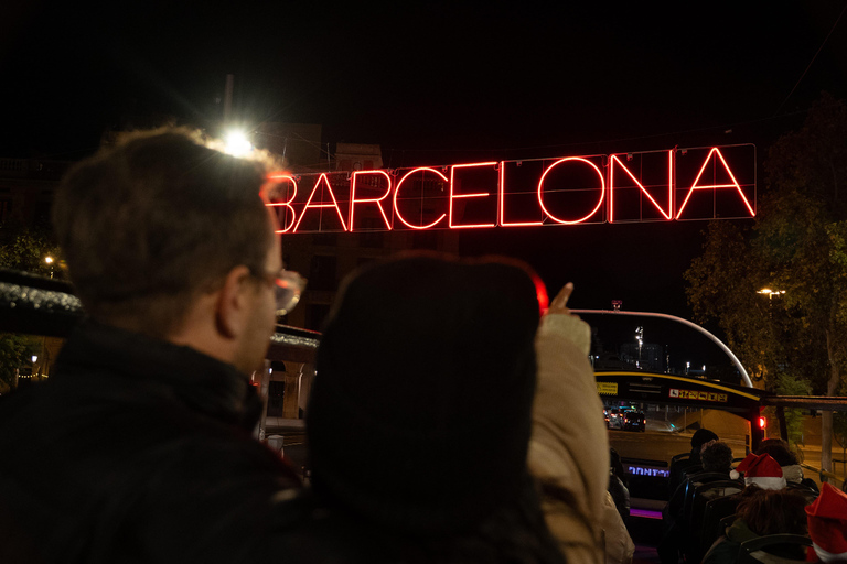 Barcelona: passeio de autocarro aberto com luzes de Natal20h30 Passeio de Natal Espanhol