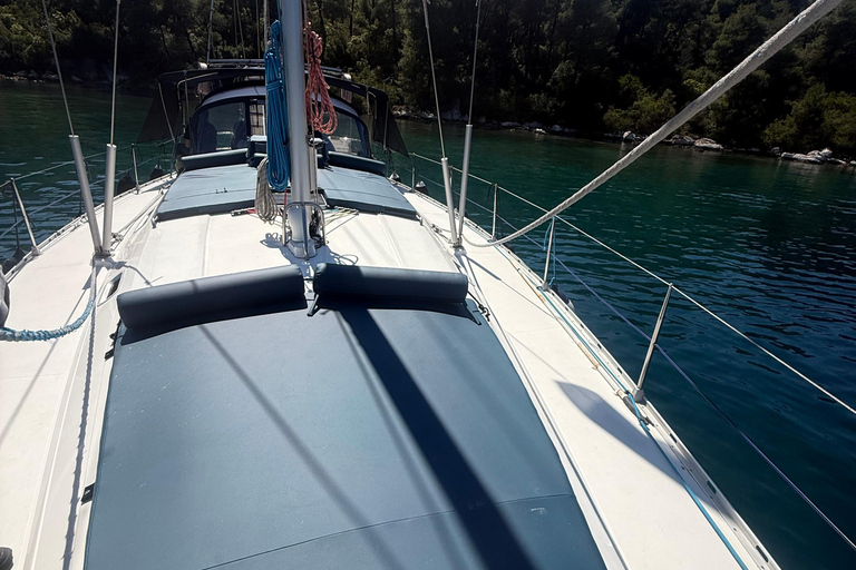 From Skopelos: Relaxed Open-Sail Day with Swimming & SUP Private Sailing Experience