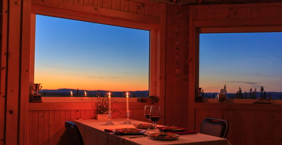 Fairbanks: Late Night Yurt Dinner and Northern Lights