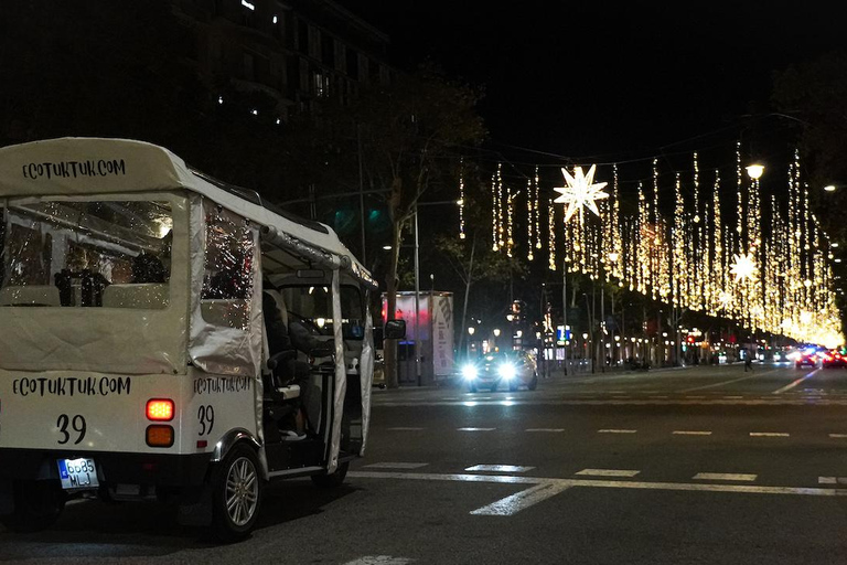 Barcelona: Private Christmas Lights Tour by Eco Tuk Tuk Barcelona: Christmas Lights Tour by Private Eco Tuk Tuk