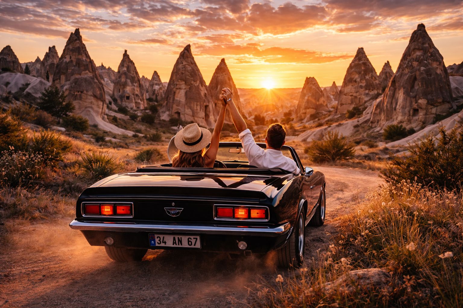 Kappadokien: Private Oldtimer-Tour bei Sonnenuntergang