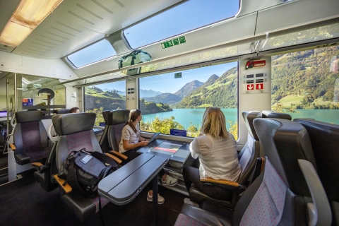 Karnet Swiss Travel Pass: nielimitowane podróże pociągiem, autobusem i łodzią8-dniowy karnet Flexi Swiss Travel Pass, 2. klasa