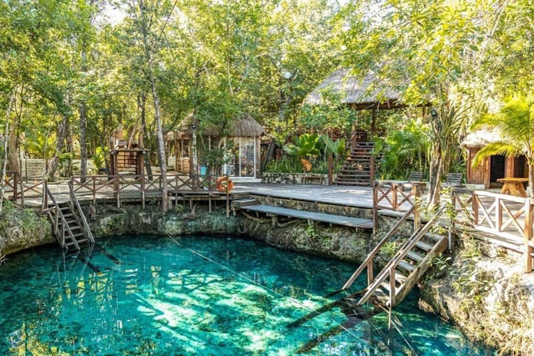 Cancun: 2 Cenotes, 1 strand och 1 lagun