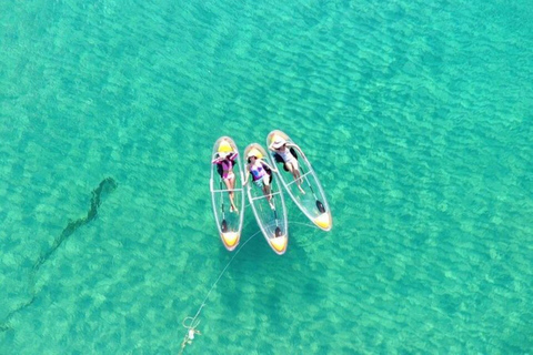 Passeio de caiaque claro, passeio pela praia de Kendwa, mergulho com snorkel com tartarugas