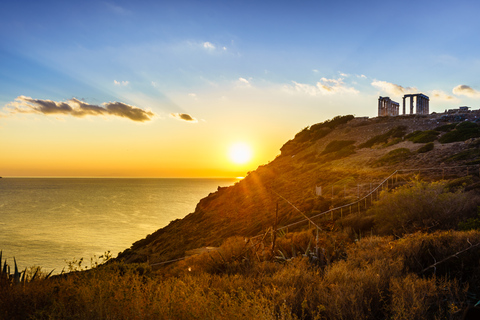 Depuis Athènes : excursion privée au coucher du soleil au cap Sounion avec transfert