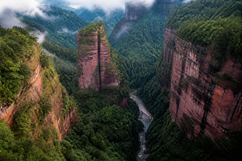Guizhou: Chishui Danxia Scenic Area Tickets Chishui Waterfall: Shuttle + Elevator + Dome Cinema