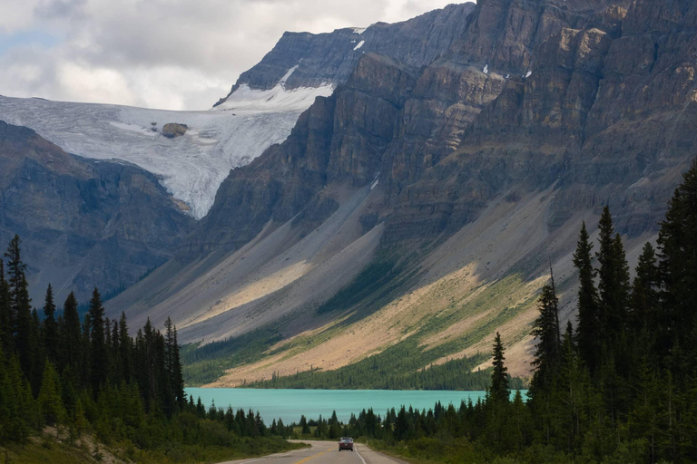 Champ de glace : glacier Crowfoot, lac Bow-Peyto et canyon Marble