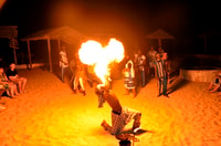 Boa Vista, cena al atardecer con tambores y fuego afrikan - Housity