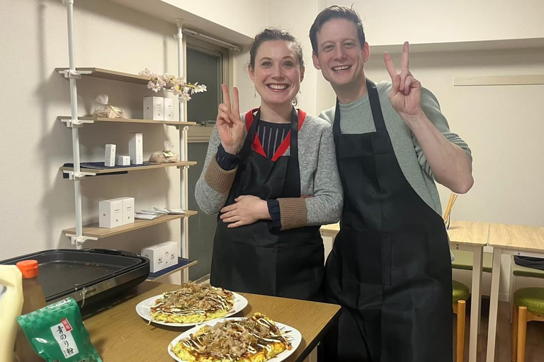 Osaka : Cooking Class Okonomiyaki & Takoyaki course in Nanba