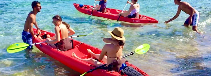 Excursion en kayak à La Maddalena avec plongée en apnée et apéritif typique