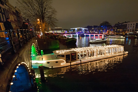 Amsterdam: Luxury Light Festival Canal Cruise with Drinks Light Festival Canal Cruise with Drinks