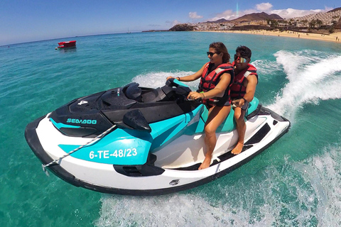Corralejo: Jet Ski Adventure Tour to Lobos (no license) 40 minutes Jetski excursion with pickup and drop off service