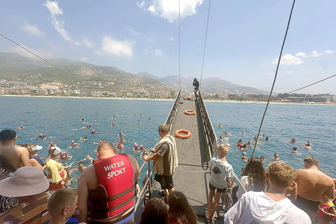Alanya: Grand Pirate Ship Cruise – Caves, Bar & Foam Party All-Inclusive Drinks + Hotel Transfer