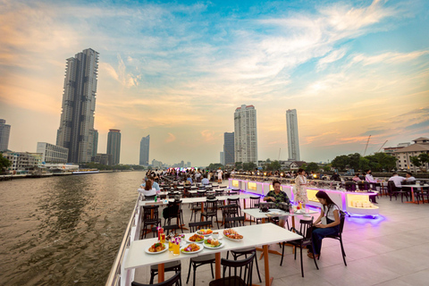 Luxury White Cruise &Premium View &Complimentary Beer & Win White Orchid Dinner on Chao Phraya with Complimentary Beer