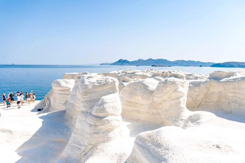 From Crete: Milos Island Day Trip with Guided Tour & Ferry Rethymno Area: Tour with Hotel Pickup