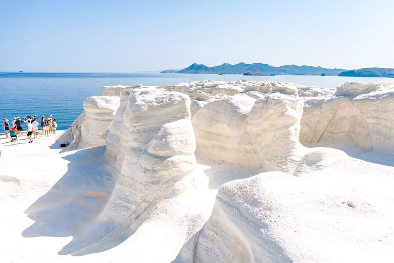 From Crete: Milos Island Day Trip with Guided Tour & Ferry Rethymno Area: Tour with Hotel Pickup