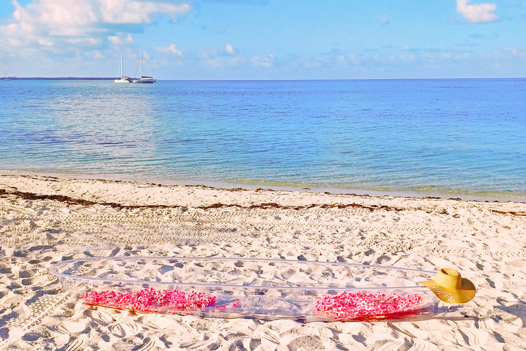 Miami/South Beach: servizio fotografico in kayak trasparente con droneKayak trasparente singolo con fiori e video