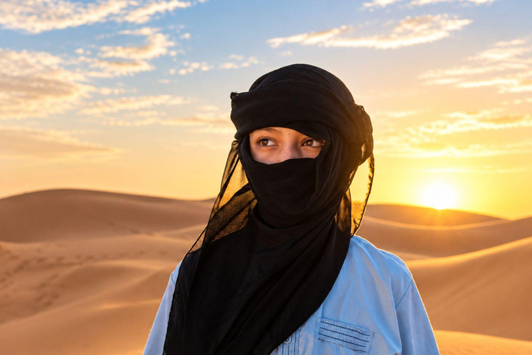 From Fes: 3-Day Merzouga Desert Tour to Marrakech Standard Desert Camp Experience (Shared Facilities)