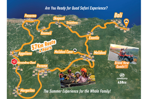 Da Rethymno Panormo Bali: Tour Quad Safari di 57 km, 4 oreDriver singolo Quad