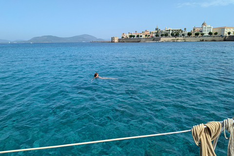 Alghero: Slow Morning Sailing & Swimming Stops (Adults Only) Boat for exclusive use (Adults Only)