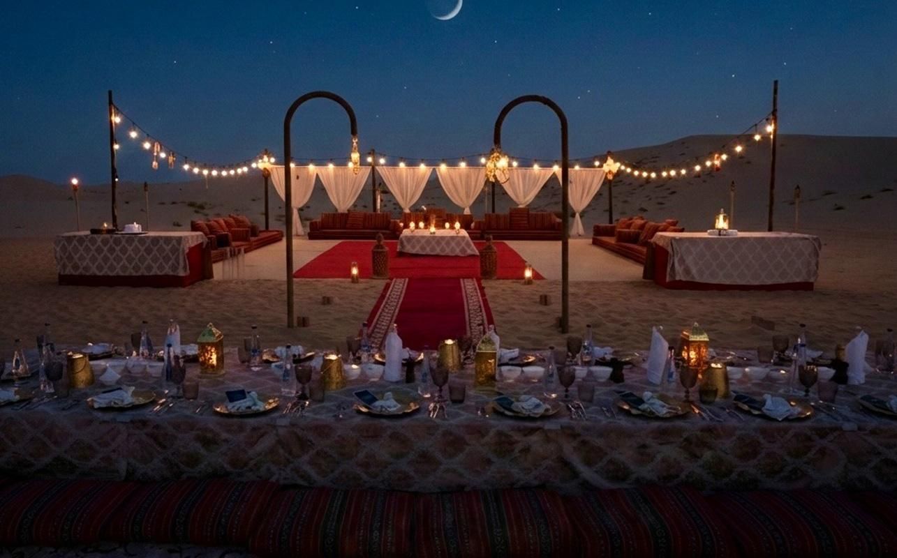Privates Familien-Dünenabendessen in Abu Dhabi mit Barbecue
