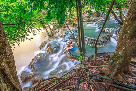 Krabi: viagem de meio dia à piscina esmeralda e cachoeira de fontes termais