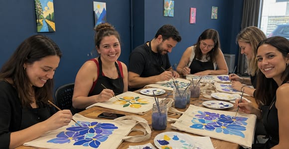 Barcelona: Paint & Sip: Tote Bag or Cement Figurine