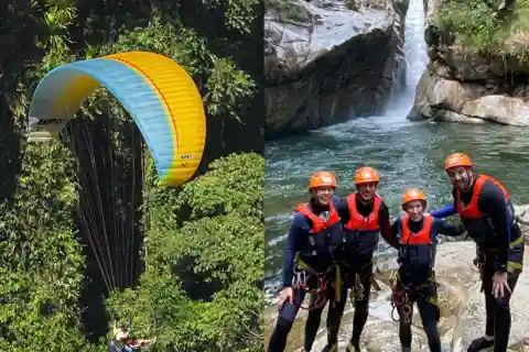From Guatape: PARAGLIDING and Cristalline CANYONING