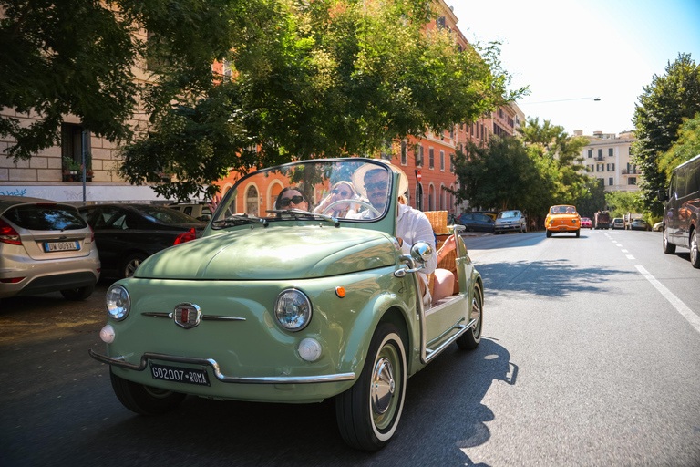 Timeless Rome: A Journey in Fiat 500 or Convertible Fiat 500 Shared Vintage Convertible Fiat 500 experience