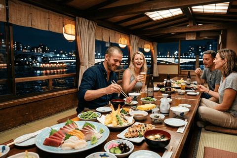 Tokyo: Sumida Fireworks Yukata & Yakatabune Dinner Cruise