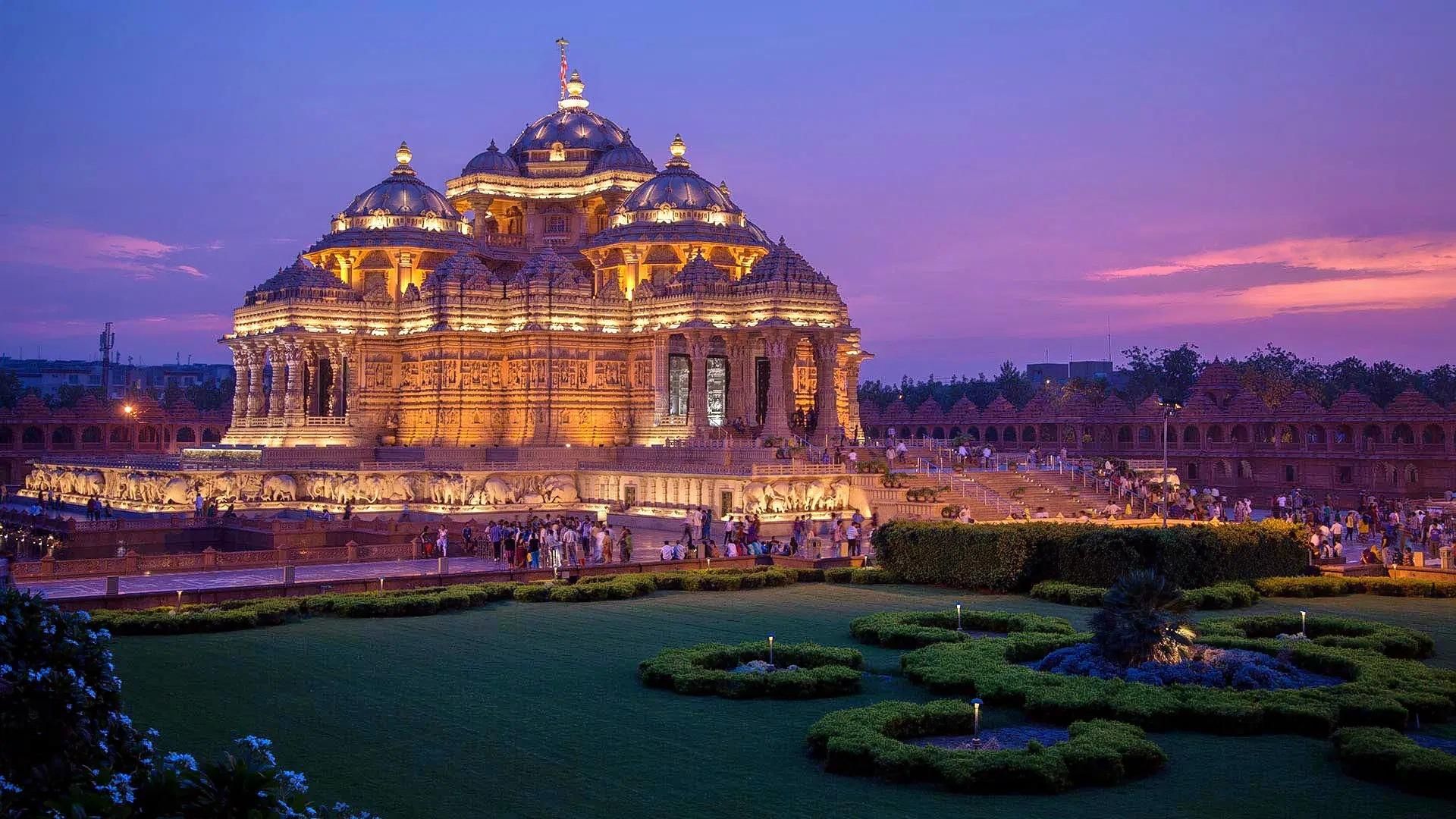 Delhi: Akshardham – 2-stündige geführte Abend-Licht- und Soundshow