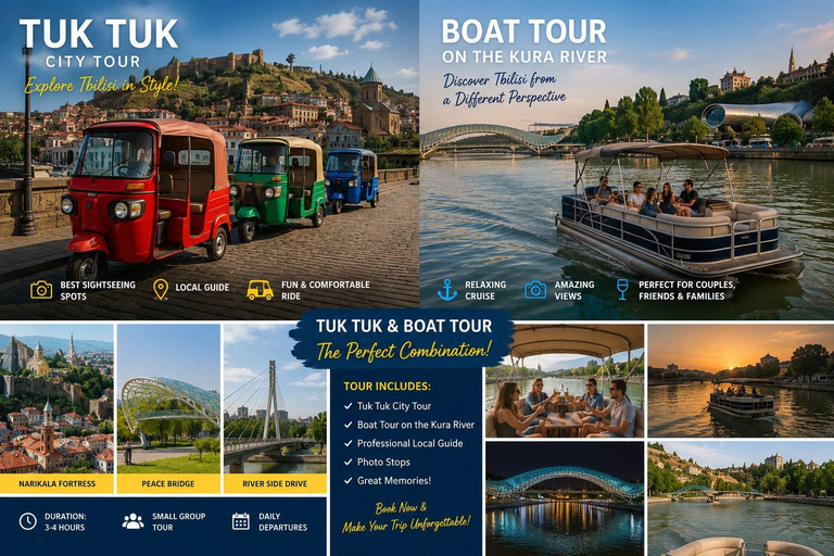 Tbilisi: Retro Tuk-Tuk Tour & River Cruise with Wine Tasting