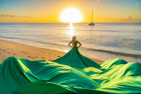 Flygande klänning Barbados fotoshoot erfarenhet