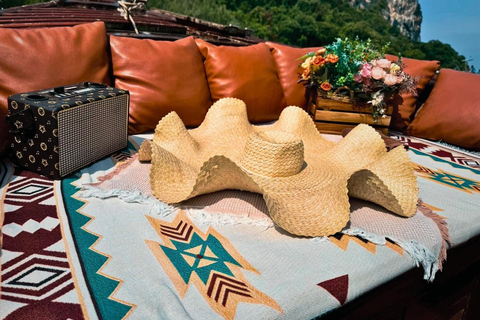 Krabi: Luxury Vintage Wooden Boat Cruise With Island Hopping Private: One day 4 Islands Tour