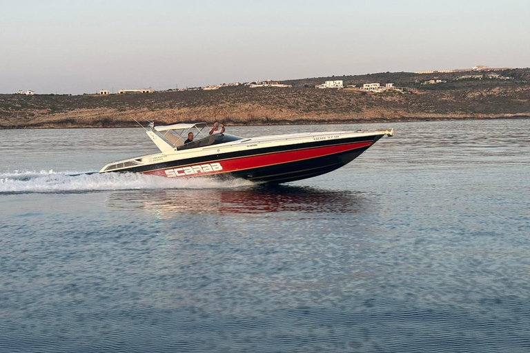Chania: Private Sunset Powerboat Tour with Swim Stop