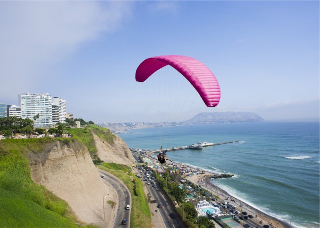 Visit Lima Tandem Paragliding Tour of the Miraflores District in Lima, Peru