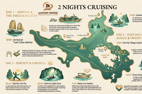 Best Seller: 3-Day 5-Star Lan Ha & Halong Bay | Amour Cruise 3D2N - Without transfer service
