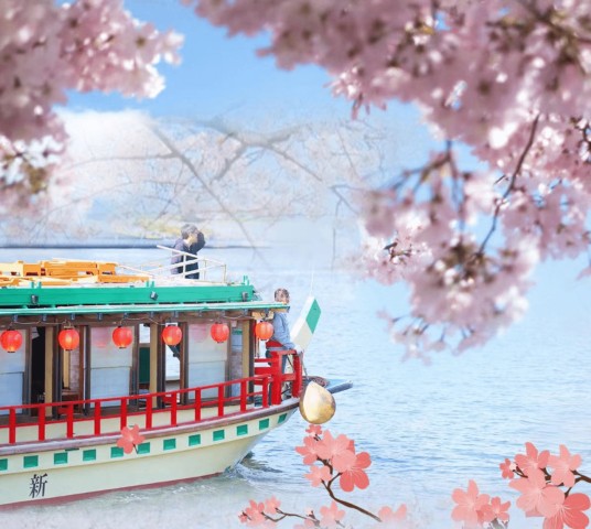 Visit Tokyo Sakura Dinner Cruise on a Yakatabune Boat with Show in Tokyo