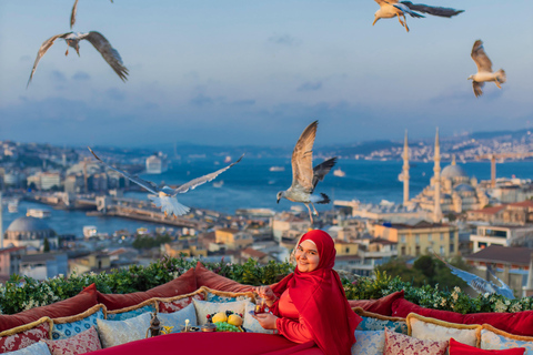 Rooftop Flying Dress Photoshoot in Istanbul