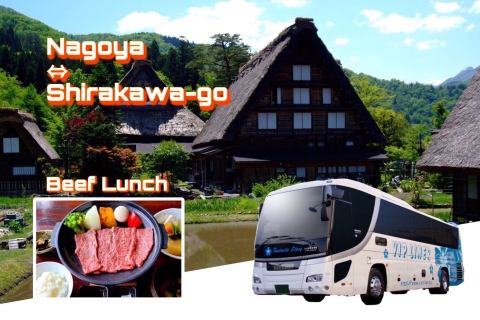 Hin- und Rückfahrt mit dem Bus von Nagoya nach Shirakawa-go und Mittagessen mit Hida-Rindfleisch
