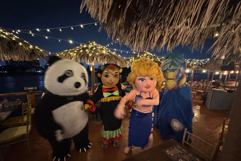 迪拜河阿拉伯独桅帆船巡游、小型游艇码头表演、自助餐和饮料选项迪拜河游船+晚餐+现场舞蹈表演（不含接送服务）