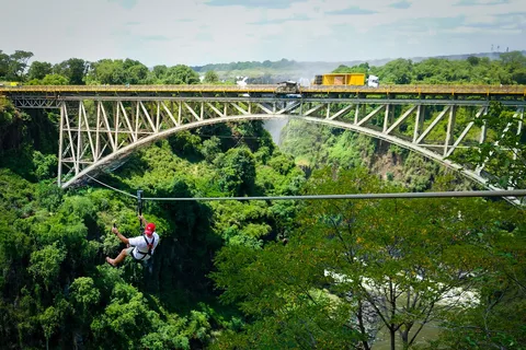 From Victoria Falls: Zip Line from the Victoria Falls Bridge