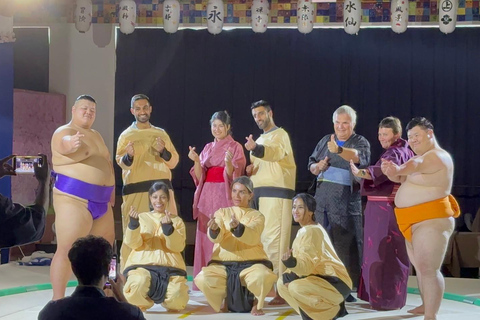Osaka: Sumo Show with Halal Sukiyaki Group Sumo Show with Halal Sukiyaki set