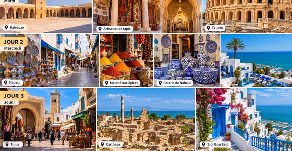 From Hammamet: Tunisia Discovery Package with 3 Day Trips