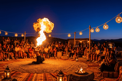 Marrakech to Agafay: Sunset, Quad, Camel & Dinner, Fire show Marrakech: Agafay Desert, Sunset Quad, Camel & Dinner.