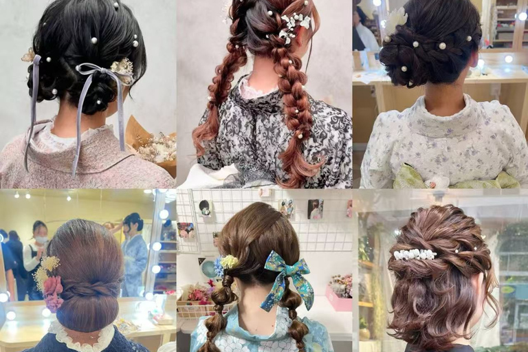 Tokyo: Asakusa Kimono Rental with Professional Hair Couple Kimono Plan