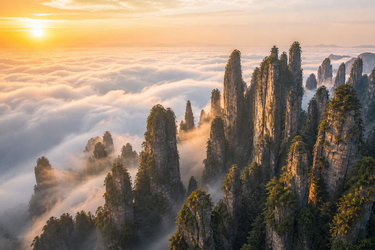 Zhangjiajie: Avatar Mountains E-Ticket & Guide Options 4-Day Park Ticket + 4 Mountain Transport Rides
