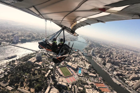 Microlight Flight over Pyramids and Nile River Egypt