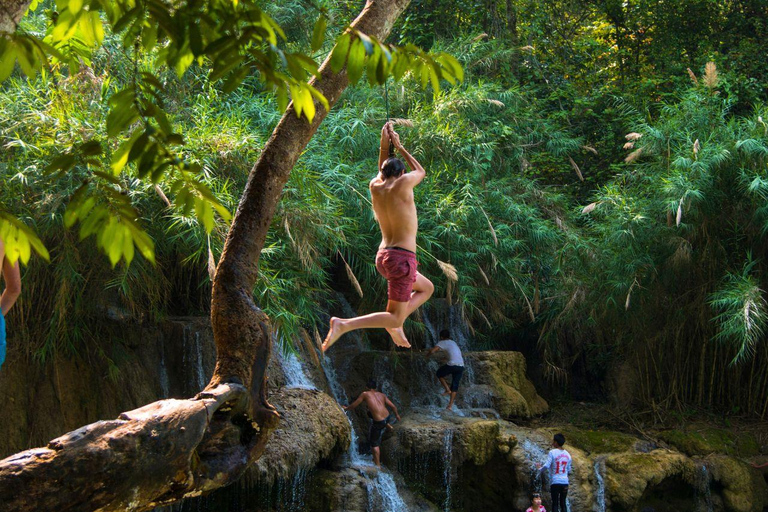 Luang Prabang: Alms Giving & Kuang Si Waterfall Private Tour